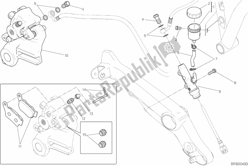 All parts for the Rear Brake System of the Ducati Scrambler Classic Thailand 803 2016
